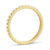 Goldsmiths 18ct Yellow Gold 0.50ct Diamond Pave Stack Eternity Ring