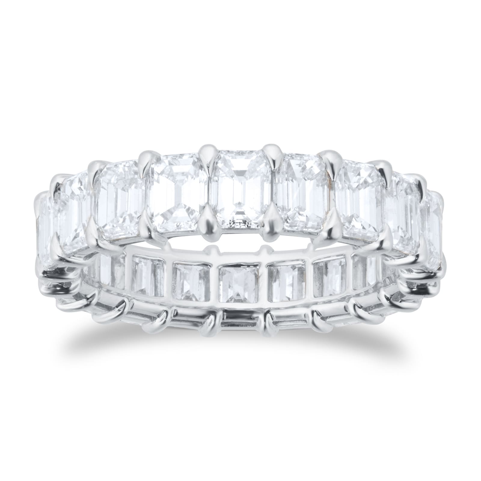 Goldsmiths Platinum 5.00cttw Emerald Cut Diamond Full Eternity Ring