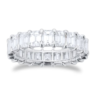 Goldsmiths Platinum 5.00cttw Emerald Cut Diamond Full Eternity Ring