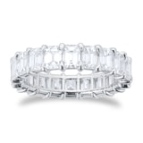 Goldsmiths Platinum 5.00cttw Emerald Cut Diamond Full Eternity Ring