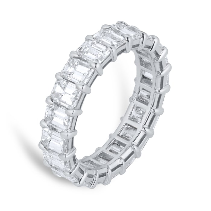 Goldsmiths Platinum 5.00cttw Emerald Cut Diamond Full Eternity Ring