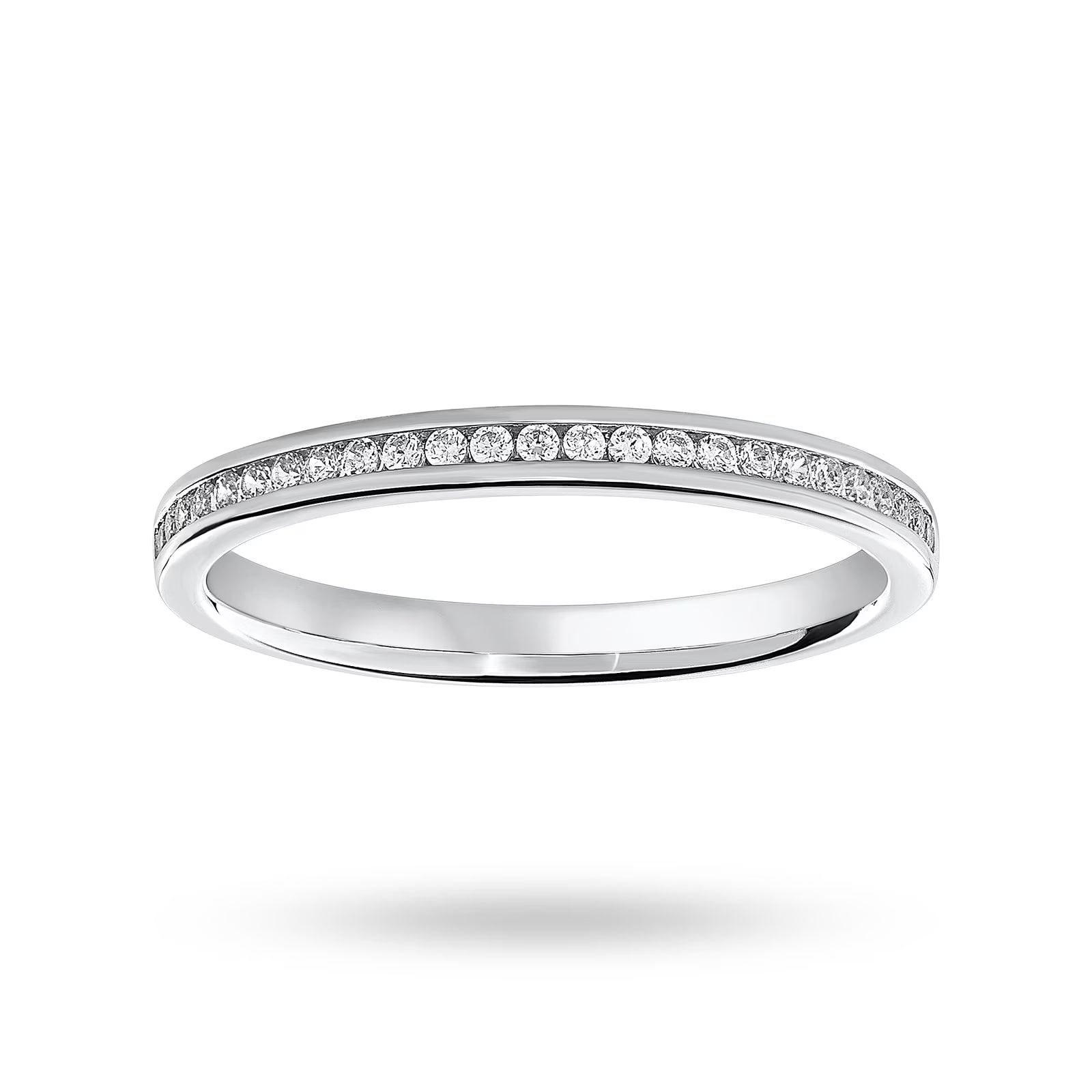 Platinum 0.12cttw Round Brilliant Cut Diamond Channel Set Half Eternity Ring - Ring Size O