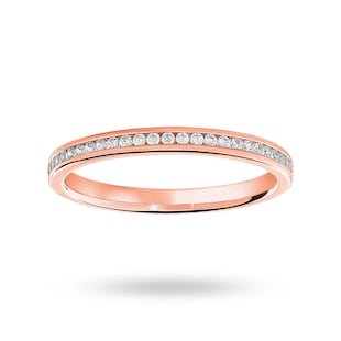 Mappin & Webb 18ct Rose Gold 0.12cttw Round Brilliant Cut Diamond Channel Set Half Eternity Ring