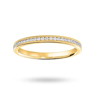 Mappin & Webb 18ct Yellow Gold 0.12cttw Round Brilliant Cut Diamond Channel Set Half Eternity Ring