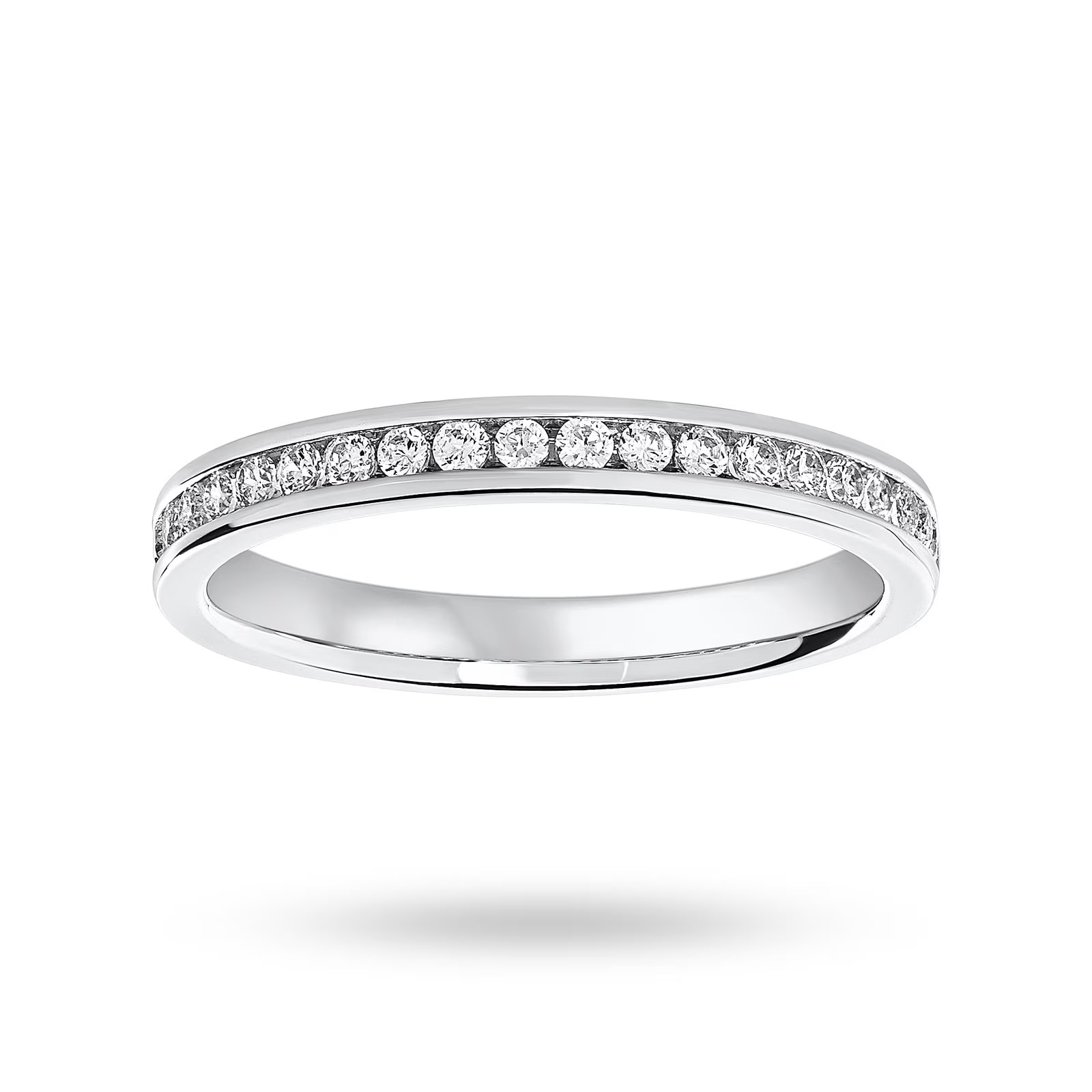 Platinum 0.25cttw Round Brilliant Cut Diamond Channel Set Half Eternity Ring - Ring Size H