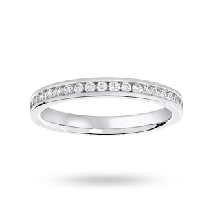 Mappin & Webb 18ct White Gold 0.25cttw Round Brilliant Cut Diamond Channel Set Half Eternity Ring