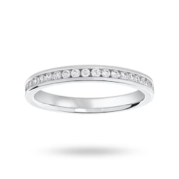 06506975 - 18ct White Gold 0.25cttw Round Brilliant Cut Diamond Channel Set Half Eternity Ring