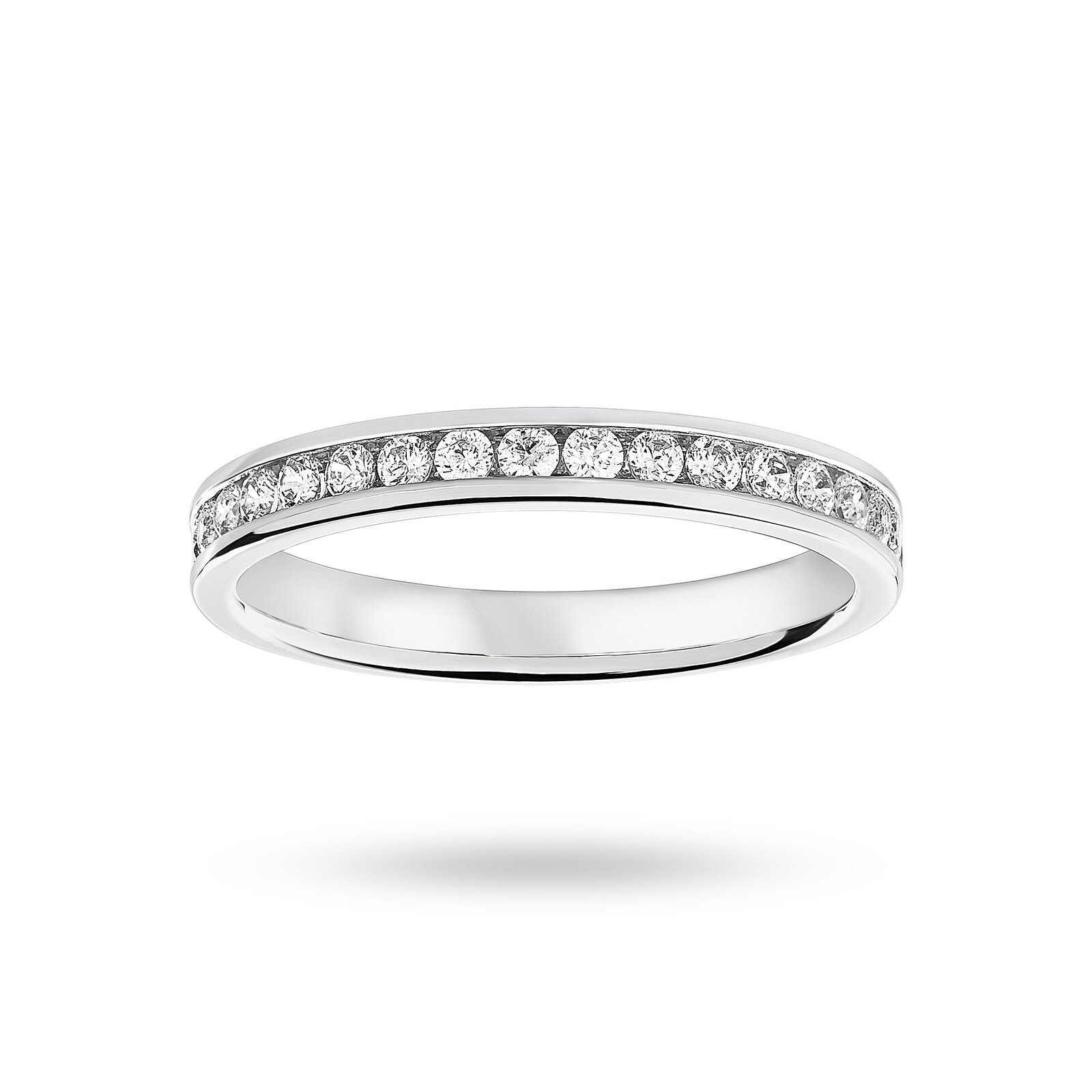 Platinum 0.33cttw Round Brilliant Cut Diamond Channel Set Half Eternity Ring - Ring Size Q