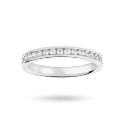 06506977 - Platinum 0.33cttw Round Brilliant Cut Diamond Channel Set Half Eternity Ring