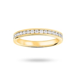 06506980 - 18ct Yellow Gold 0.33cttw Round Brilliant Cut Diamond Channel Set Half Eternity Ring