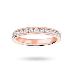 06506982 - 18ct Rose Gold 0.50cttw Round Brilliant Cut Diamond Channel Set Half Eternity Ring
