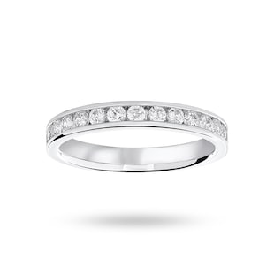Mappin & Webb 18ct White Gold 0.50cttw Round Brilliant Cut Diamond Channel Set Half Eternity Ring