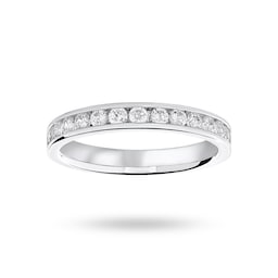 06506983 - 18ct White Gold 0.50cttw Round Brilliant Cut Diamond Channel Set Half Eternity Ring