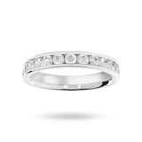 Mappin & Webb Platinum 0.75cttw Round Brilliant Cut Diamond Channel Set Half Eternity Ring - Ring Size F