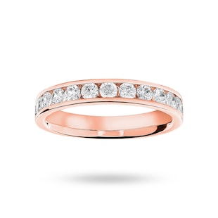 Mappin & Webb 18ct Rose Gold 0.75cttw Round Brilliant Cut Diamond Channel Set Half Eternity Ring