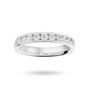 Mappin & Webb 18ct White Gold 0.75cttw Round Brilliant Cut Diamond Channel Set Half Eternity Ring