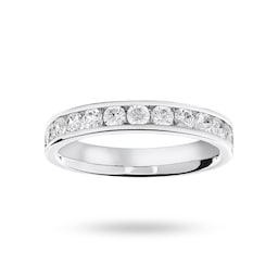 06506988 - 18ct White Gold 0.75cttw Round Brilliant Cut Diamond Channel Set Half Eternity Ring