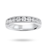 Mappin & Webb 18ct White Gold 1.00cttw Round Brilliant Cut Diamond Channel Set Half Eternity Ring - Ring Size N