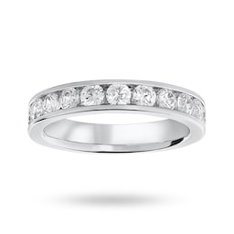 06506992 - 18ct White Gold 1.00cttw Round Brilliant Cut Diamond Channel Set Half Eternity Ring