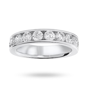 Mappin & Webb 18ct White Gold 1.50cttw Round Brilliant Cut Diamond Channel Set Half Eternity Ring