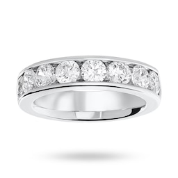 06506998 - Platinum 1.85cttw Round Brilliant Cut Diamond Channel Set Half Eternity Ring