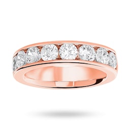 06506999 - 18ct Rose Gold 1.85cttw Round Brilliant Cut Diamond Channel Set Half Eternity Ring