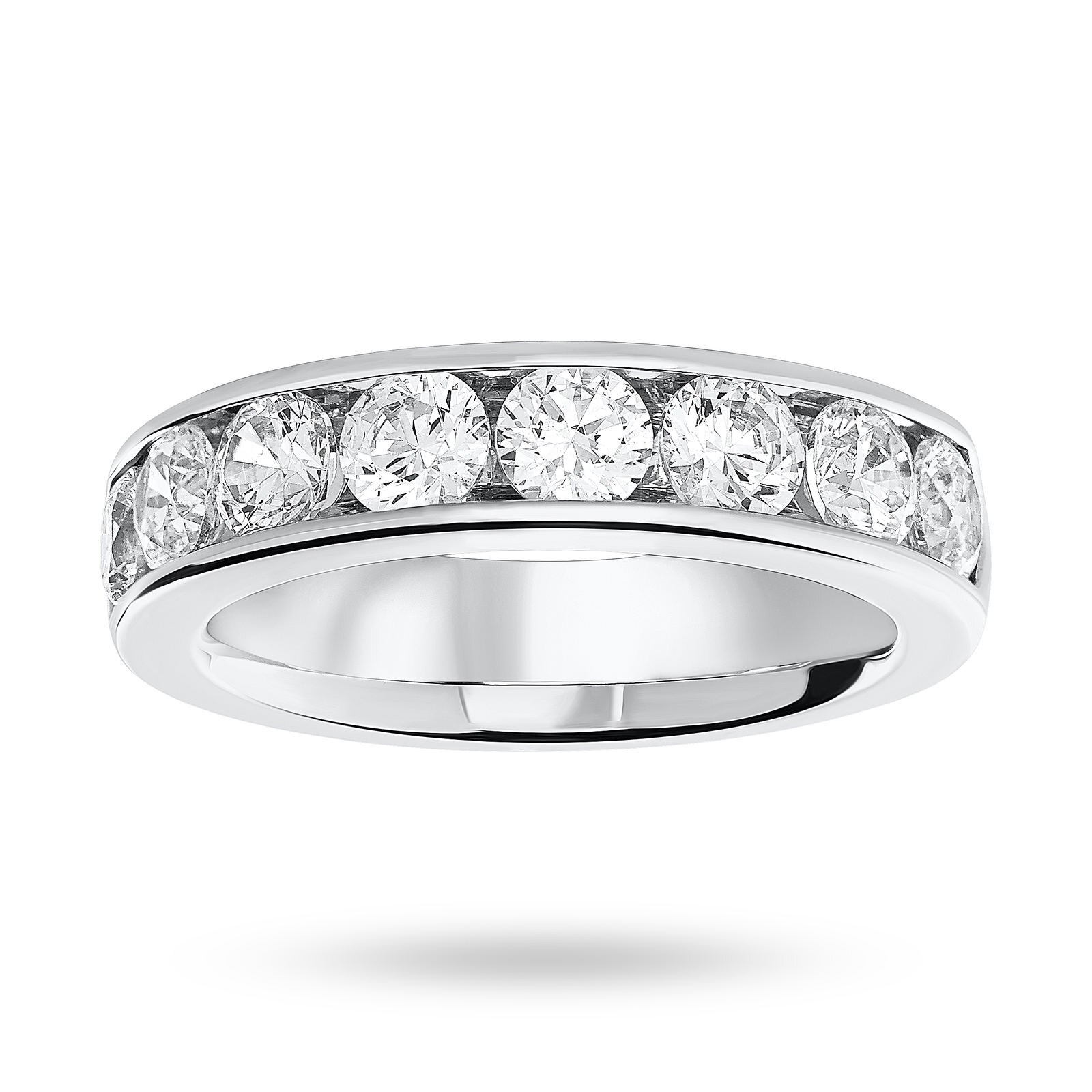 Mappin & Webb 18ct White Gold 1.85cttw Round Brilliant Cut Diamond Channel Set Half Eternity Ring