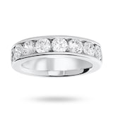 Mappin & Webb 18ct White Gold 1.85cttw Round Brilliant Cut Diamond Channel Set Half Eternity Ring - Ring Size H
