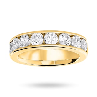 Mappin & Webb 18ct Yellow Gold 1.85cttw Round Brilliant Cut Diamond Channel Set Half Eternity Ring