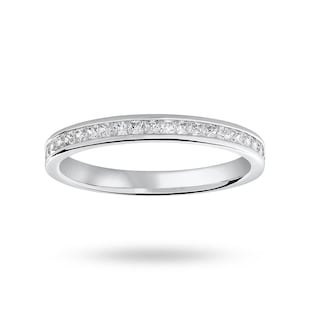 Mappin & Webb Platinum 0.33cttw Princess Cut Diamond Channel Set Half Eternity Ring