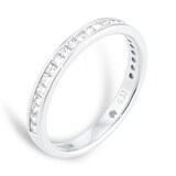 Mappin & Webb Platinum 0.33cttw Princess Cut Diamond Channel Set Half Eternity Ring - Ring Size H