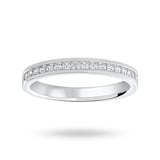 Mappin & Webb Platinum 0.50cttw Princess Cut Diamond Channel Set Half Eternity Ring