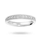 Mappin & Webb 18ct White Gold 0.75cttw Princess Cut Diamond Channel Set Half Eternity Ring - Ring Size H