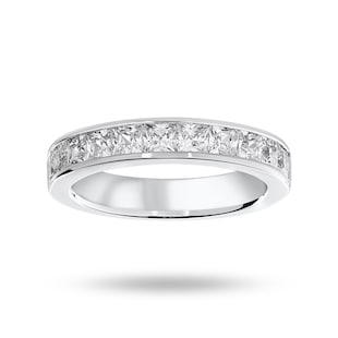 Mappin & Webb Platinum 1.50cttw Princess Cut Diamond Channel Set Half Eternity Ring