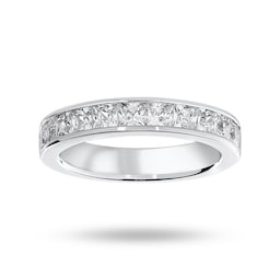 06507024 - 18ct White Gold 1.50cttw Princess Cut Diamond Channel Set Half Eternity Ring