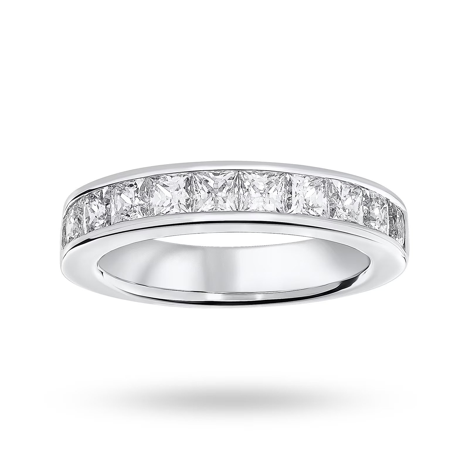 Mappin & Webb Platinum 2.00cttw Princess Cut Diamond Channel Set Half Eternity Ring