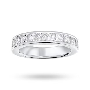 Mappin & Webb Platinum 2.00cttw Princess Cut Diamond Channel Set Half Eternity Ring
