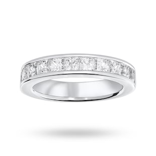 Mappin & Webb 18ct White Gold 2.00cttw Princess Cut Diamond Channel Set Half Eternity Ring