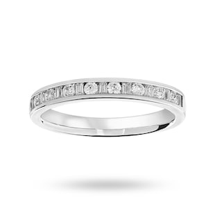 Mappin & Webb Platinum 0.25cttw Dot Dash Diamond Channel Half Eternity Ring