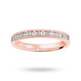 Mappin & Webb 18ct Rose Gold 0.25cttw Dot Dash Diamond Channel Half Eternity Ring