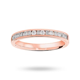 06507041 - 18ct Rose Gold 0.25cttw Dot Dash Diamond Channel Half Eternity Ring