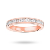 Mappin & Webb 18ct Rose Gold 0.50cttw Dot Dash Diamond Channel Half Eternity Ring