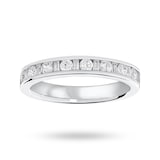 Mappin & Webb 18ct White Gold 0.50cttw Dot Dash Diamond Channel Half Eternity Ring