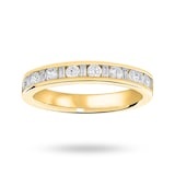 Mappin & Webb 18ct Yellow Gold 0.50cttw Dot Dash Diamond Channel Half Eternity Ring