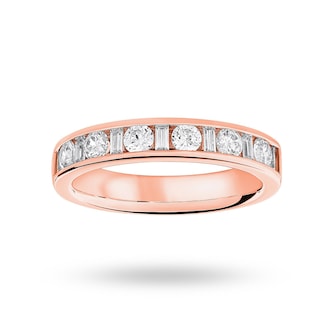 Mappin & Webb 18ct Rose Gold 0.75cttw Dot Dash Diamond Channel Half Eternity Ring Mappin & Webb 18ct Rose Gold 0.75cttw Dot Dash Diamond Channel Half Eternity Ring
