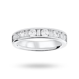 06507053 - Platinum 1.00cttw Dot Dash Diamond Channel Half Eternity Ring