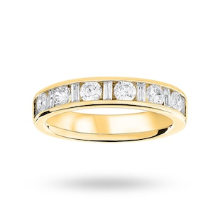 Mappin & Webb 18ct Yellow Gold 1.00cttw Dot Dash Diamond Channel Half Eternity Ring