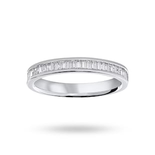 Mappin & Webb Platinum 0.33cttw Baguette Cut Diamond Channel Half Eternity Ring