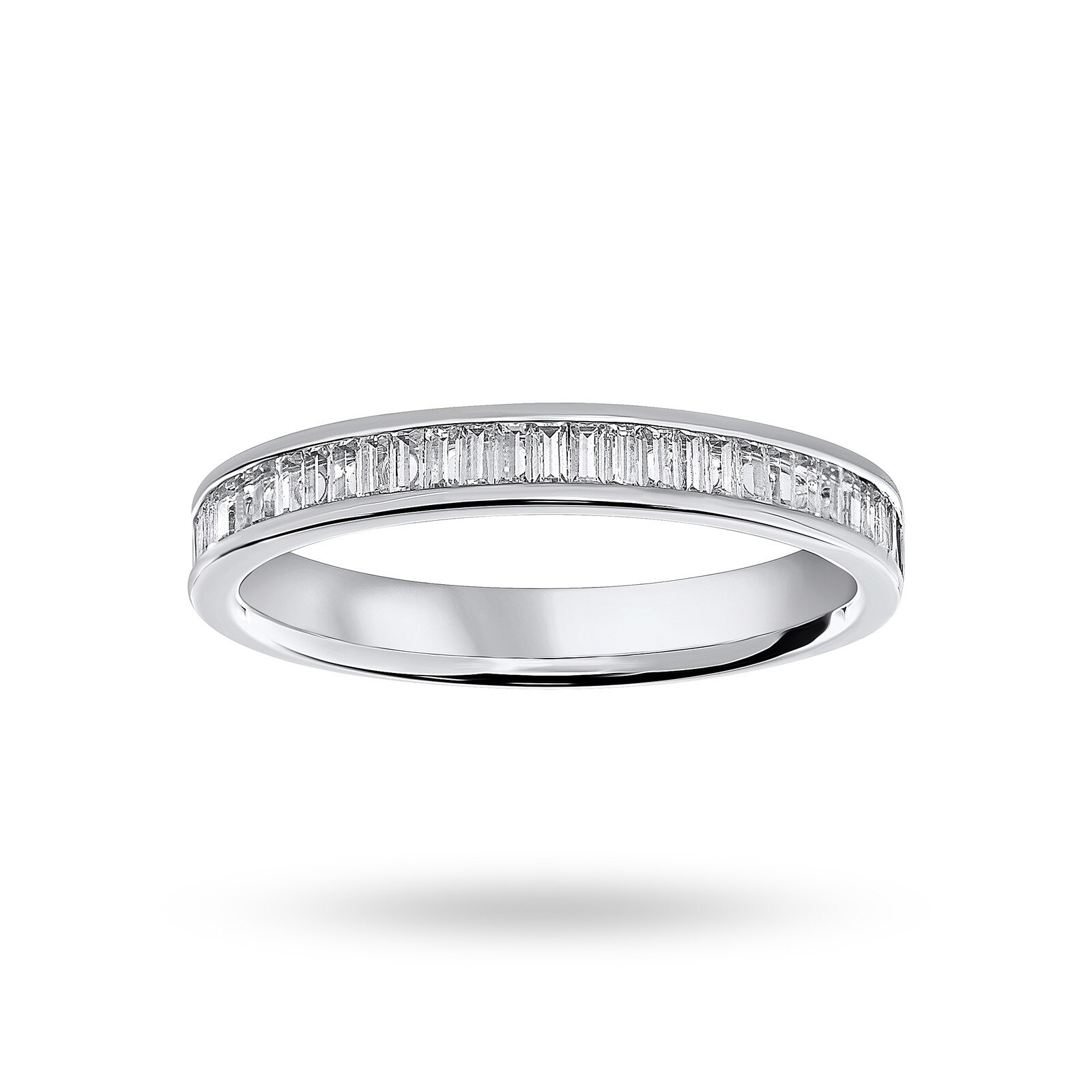 Mappin & Webb 18ct White Gold 0.33cttw Baguette Cut Diamond Channel Half Eternity Ring