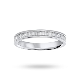 Mappin & Webb 18ct White Gold 0.33cttw Baguette Cut Diamond Channel Half Eternity Ring